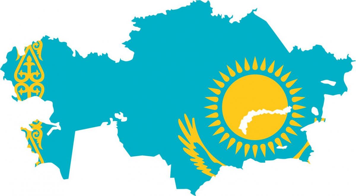 harta flag Kazahstan