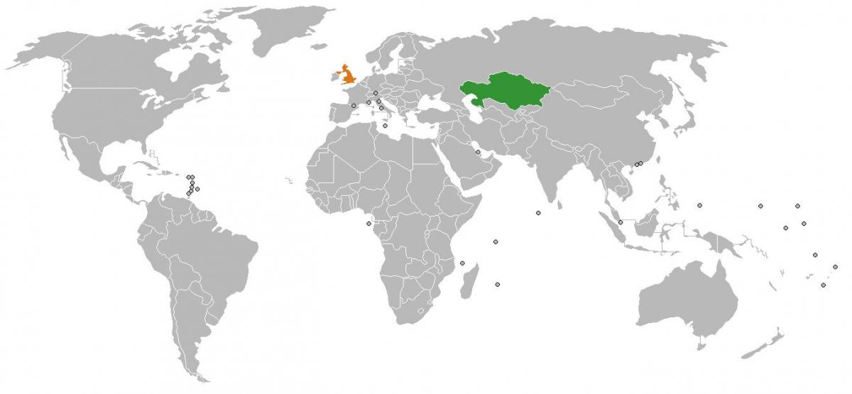 Kazahstan localizare pe harta lumii