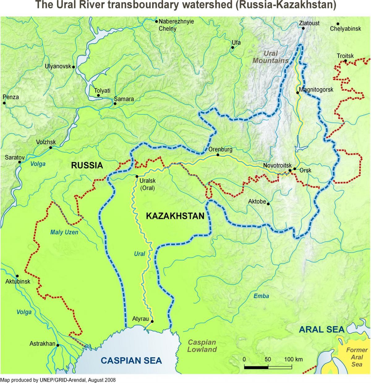 harta Kazahstan râu