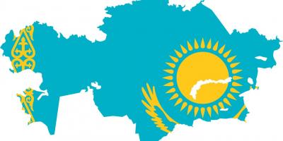 Harta flag Kazahstan
