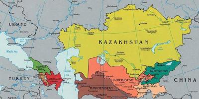 Harta Kazahstan țările din jur