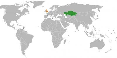 Kazahstan localizare pe harta lumii