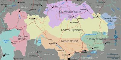 Harta Kazahstan regiuni